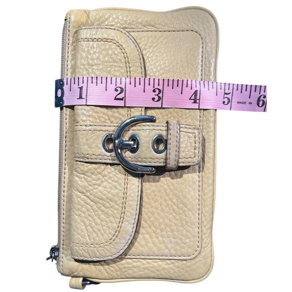 VTG Coach Legacy Leather Wristlet Wallet Pouch Compact Purse Sand Travel Preppy